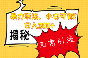 分享一个无需引流，轻松日入300+的方法