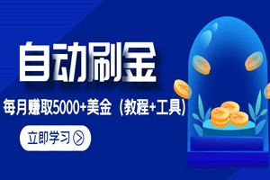 全自动刷金小项目：每月赚取5000+美金（保姆级视频教程+工具软件）
